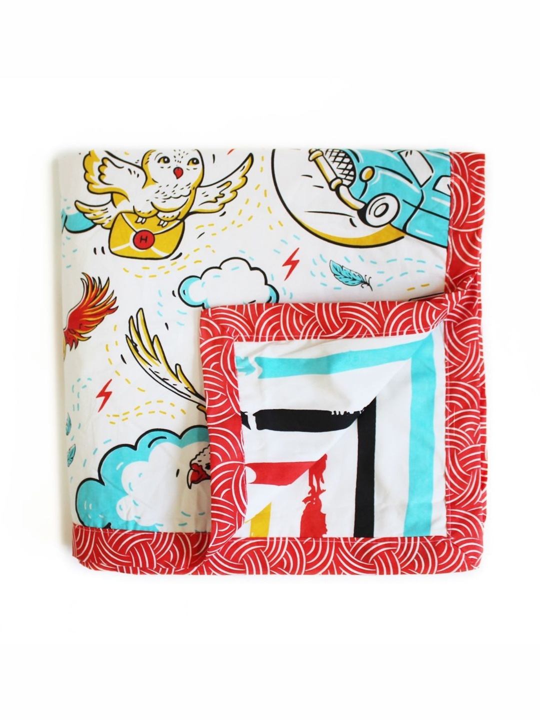 

Silverlinen Red Cartoon Characters AC Room Pure Cotton 110 GSM Single Bed Blanket