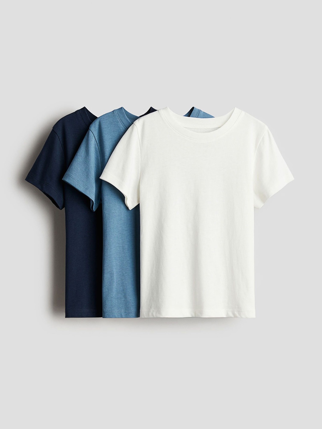 

H&M Boys Pack Of 3 Pure Cotton T-Shirt, Blue
