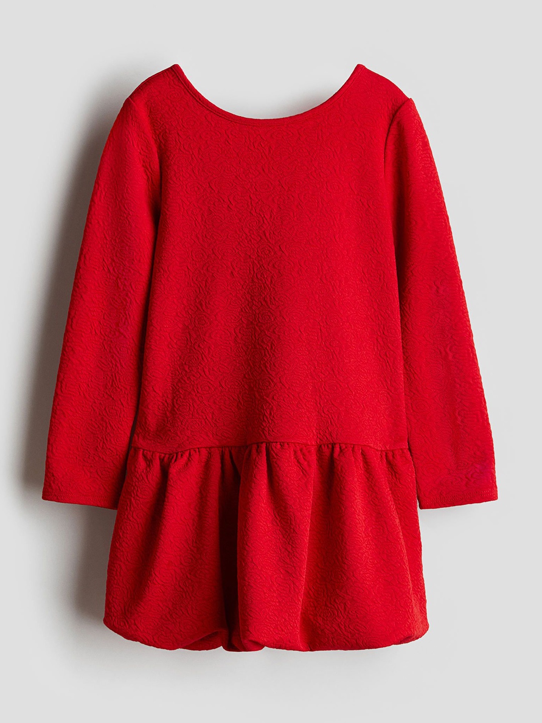 

H&M Girls Long-Sleeved Balloon Dress, Red