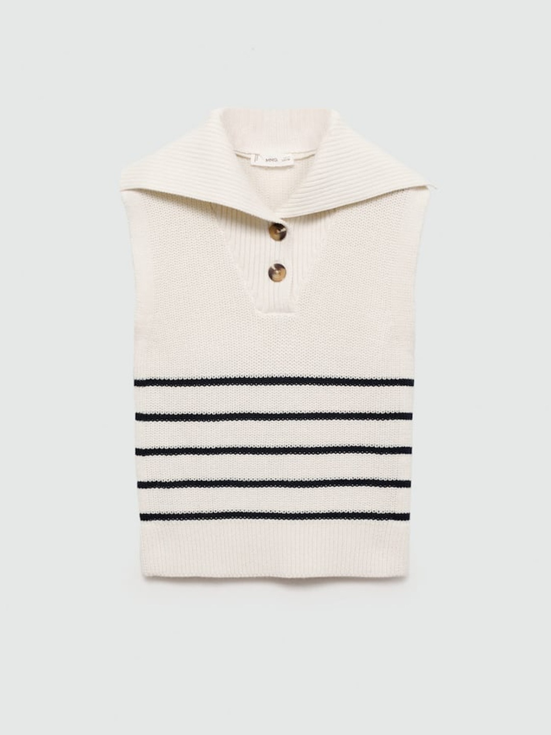 

Mango Kids Girls Striped Sweater Vest, White