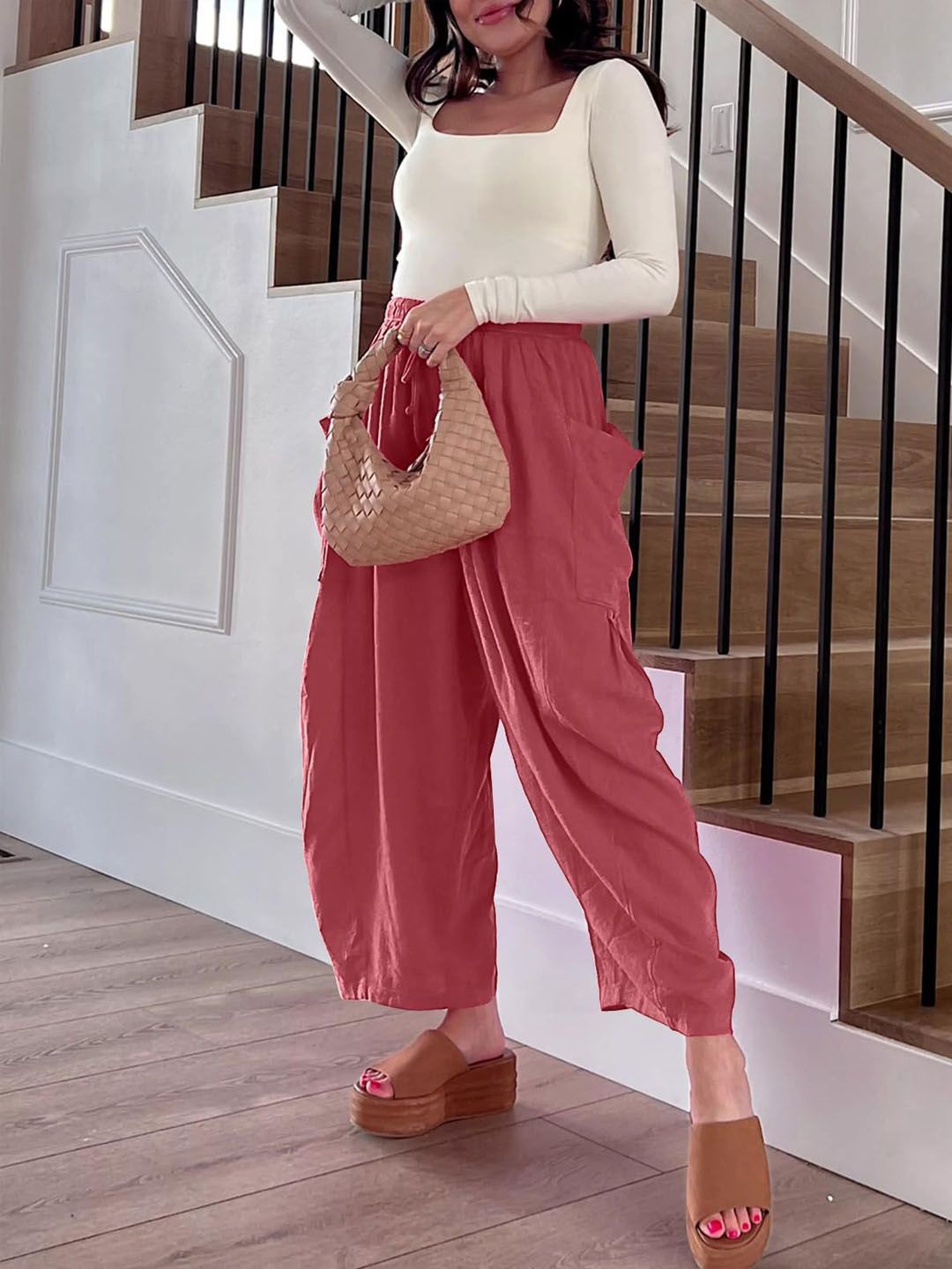 

StyleCast Women Pleated Trousers, Pink
