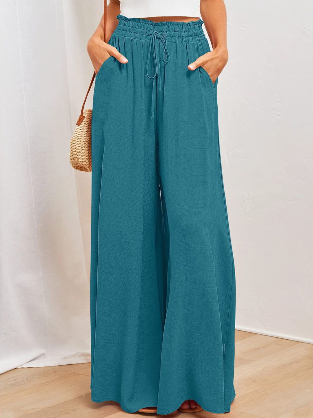 

StyleCast Women Parallel Trousers, Teal