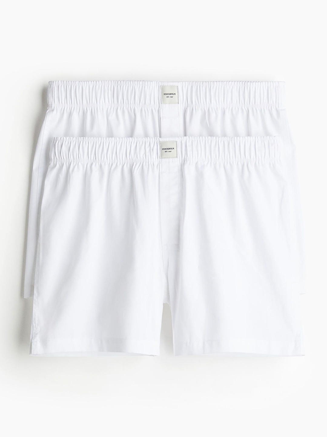 

H&M Men 2-pack Woven Cotton Boxer Shorts, White