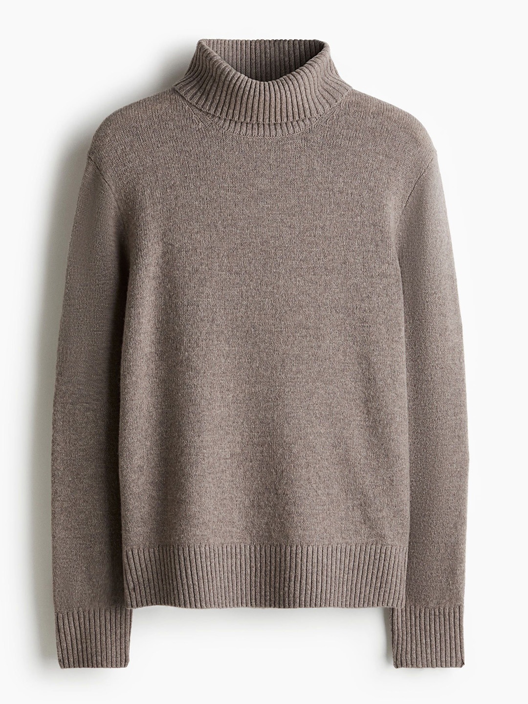 

H&M Wool Polo-neck Jumper, Brown