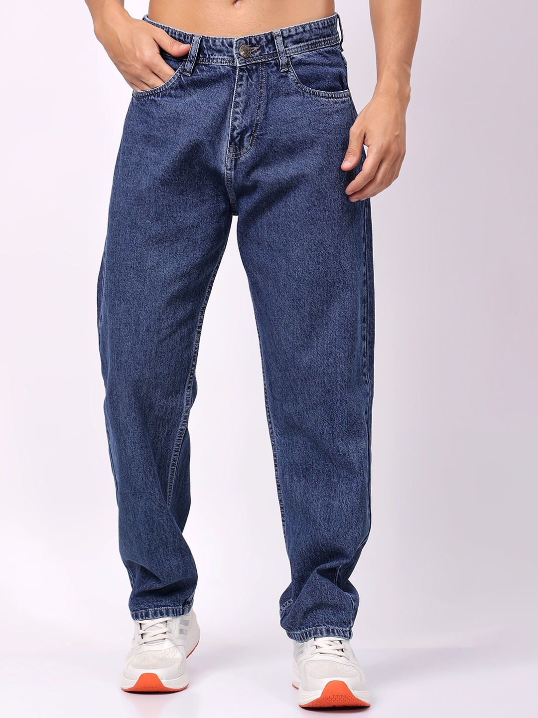 

London Hills Men Mid-Rise Relaxed Fit Stretchable Jeans, Navy blue