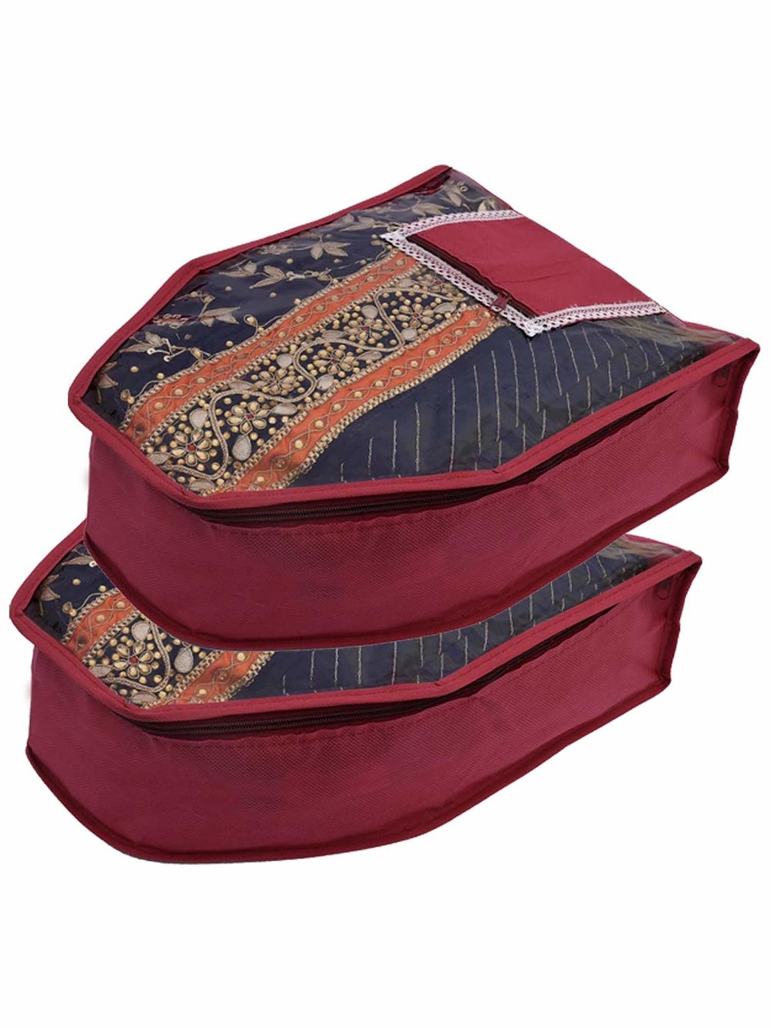 

Kuber Industries Maroon 2 Pieces Blouse Cover Organiser