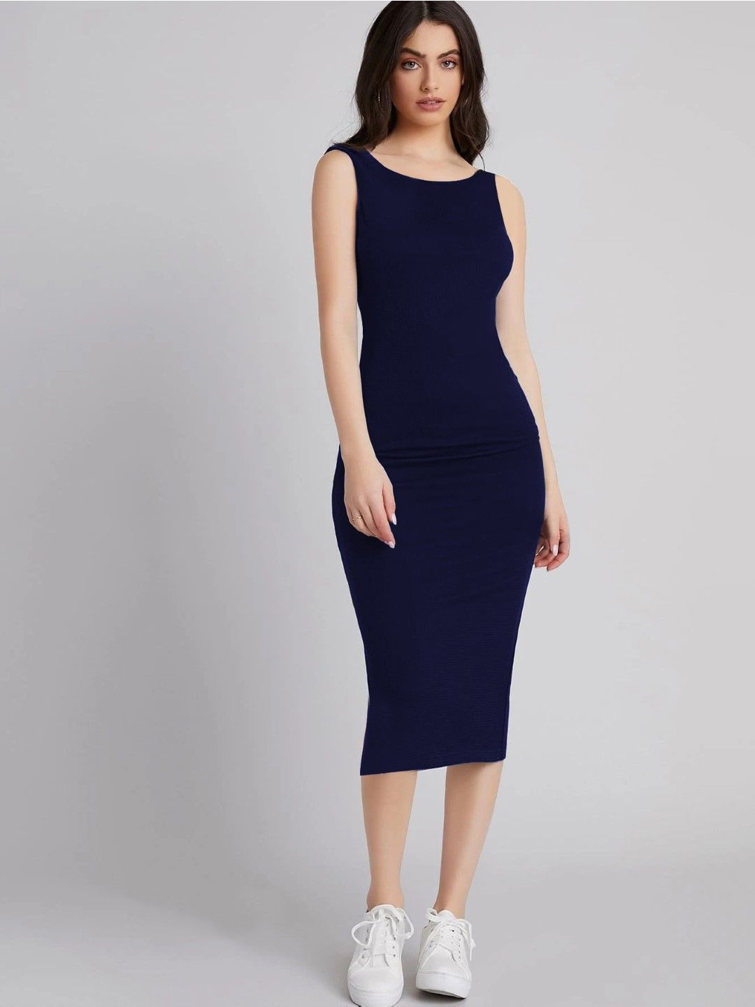 

KALINI Women Sleeveless Bodycon Midi Dress, Blue
