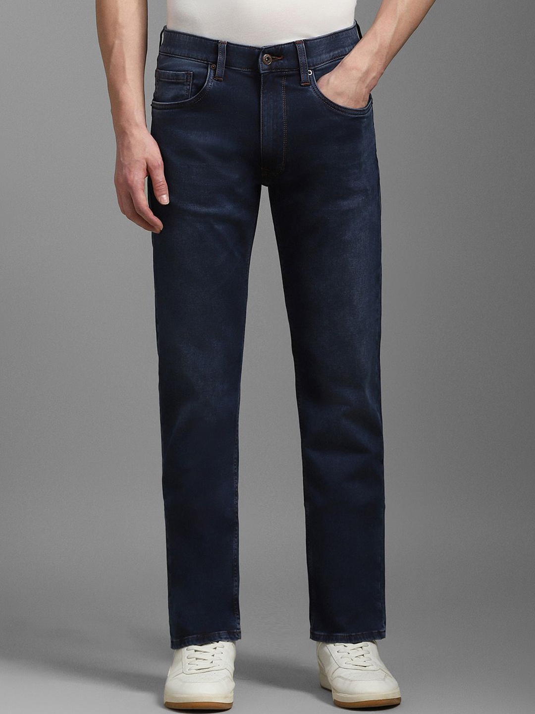 

Louis Philippe Jeans Men Cotton Regular Fit Jeans, Navy blue