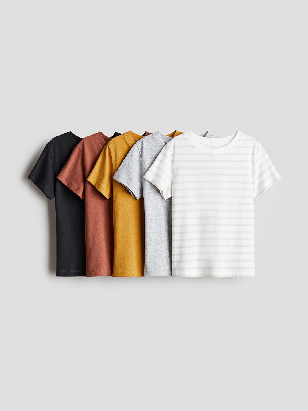 

H&M Infants 5-Pack Cotton T-Shirts, Brown