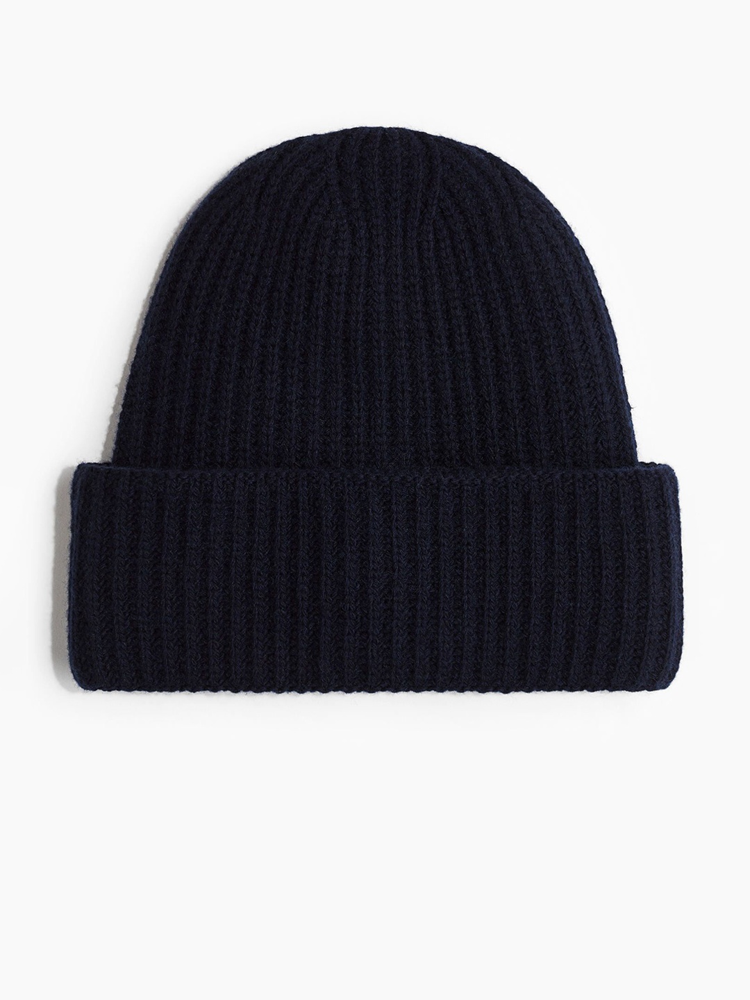 

H&M Ribbed Wool-Blend Hat, Blue