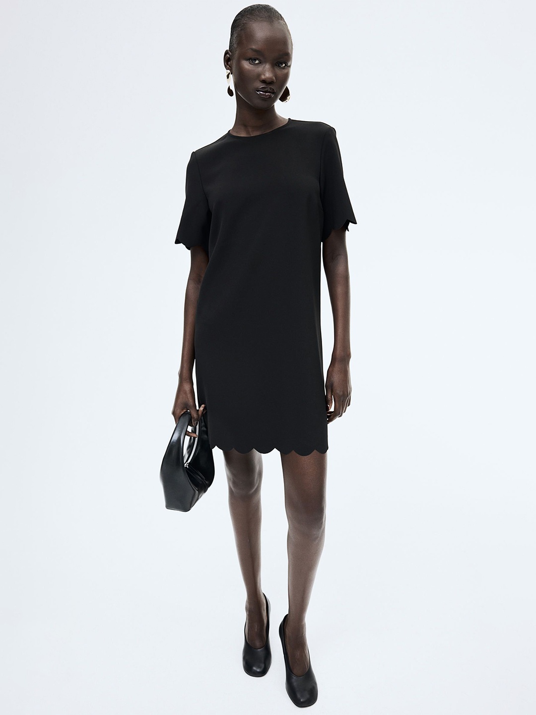 

H&M Scalloped Dresses, Black