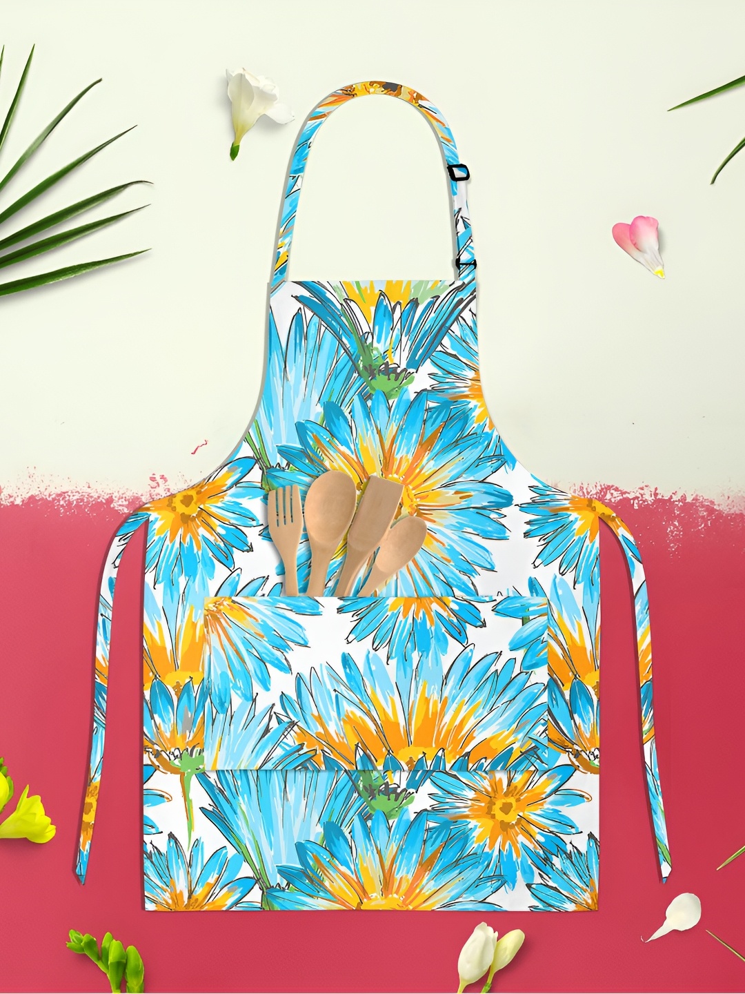 

ArtzFolio Blue & Yellow Printed Pure Cotton Apron