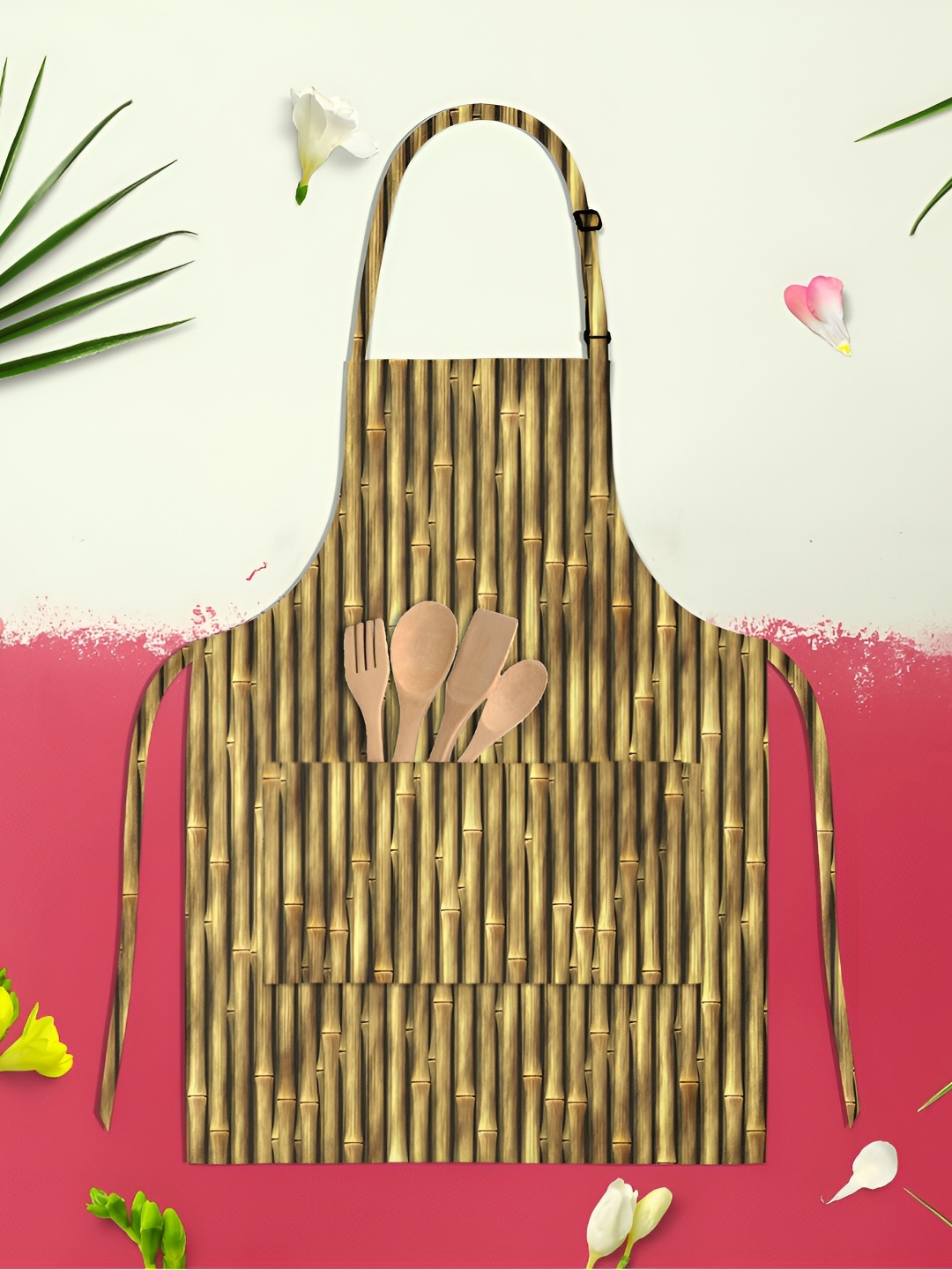 

ArtzFolio Yellow & Black Printed Cotton Apron