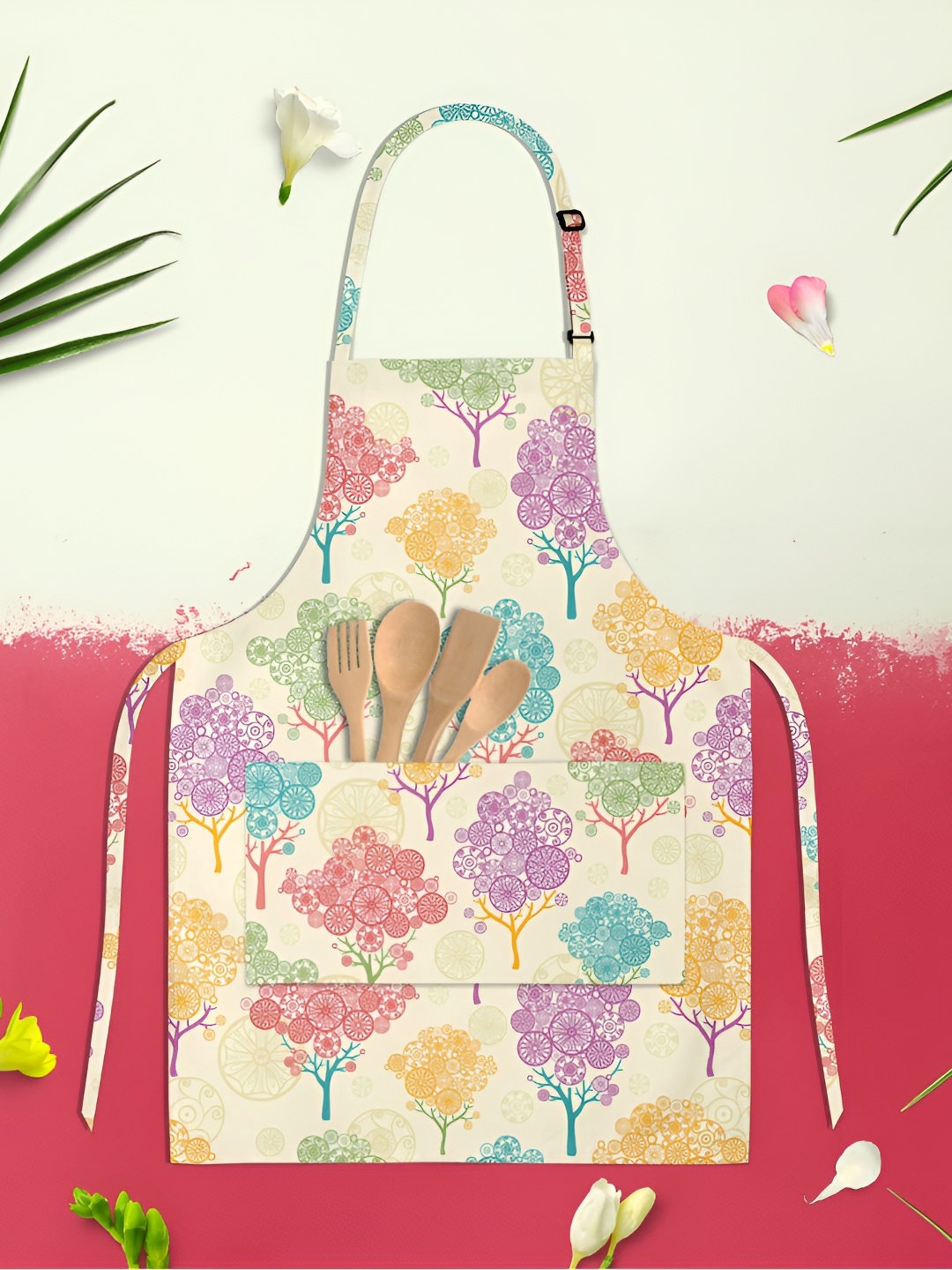 

ArtzFolio Yellow & Violet Printed Cotton Aprons