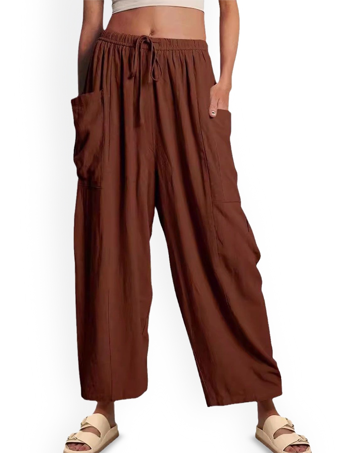 

StyleCast Women Solid Mid-Rise Regular Fit Cargos, Brown