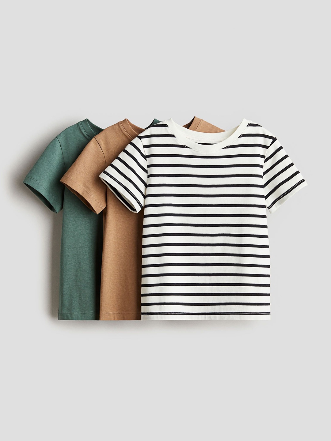 

H&M Boys 3-Pack Cotton T-shirts, Green