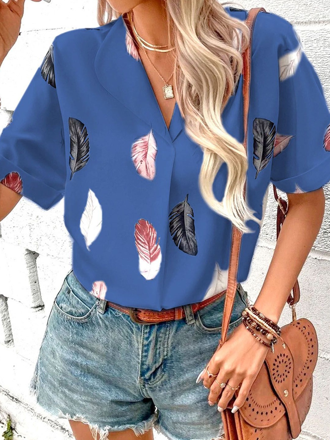 

StyleCast Women Conversational Printed Top, Blue