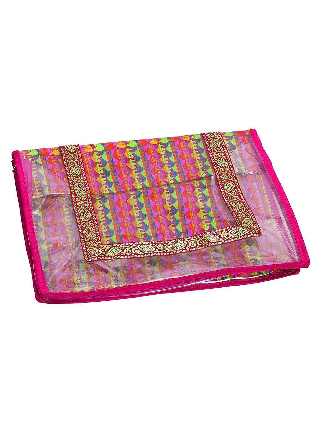 

Kuber Industries Pink & Yellow Saree Cover Drawer Organiser