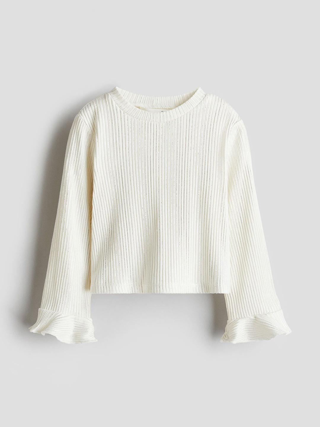 

H&M Girls Flare-Sleeve Jersey Top, White