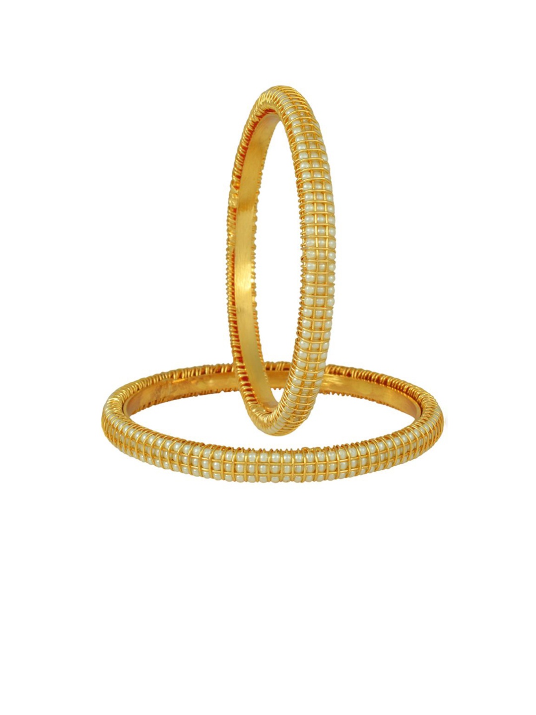 

MEMOIR Set Of 2 Gold-Plated Pearls Beaded Bangles