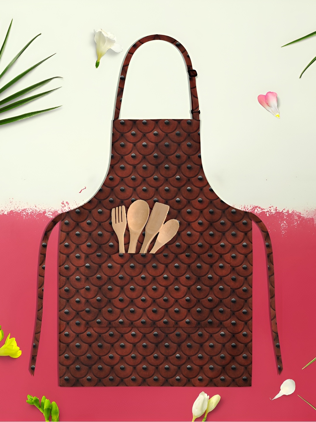 

ArtzFolio Red & Black Printed Cotton Apron