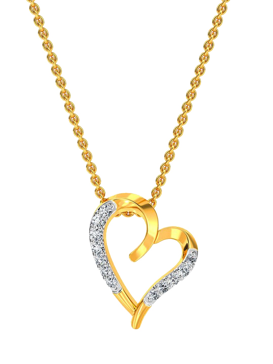 

KISNA DIAMOND AND GOLD JEWELLERY 14KT Gold 0.09 CT Diamond Pendant 0.77gm