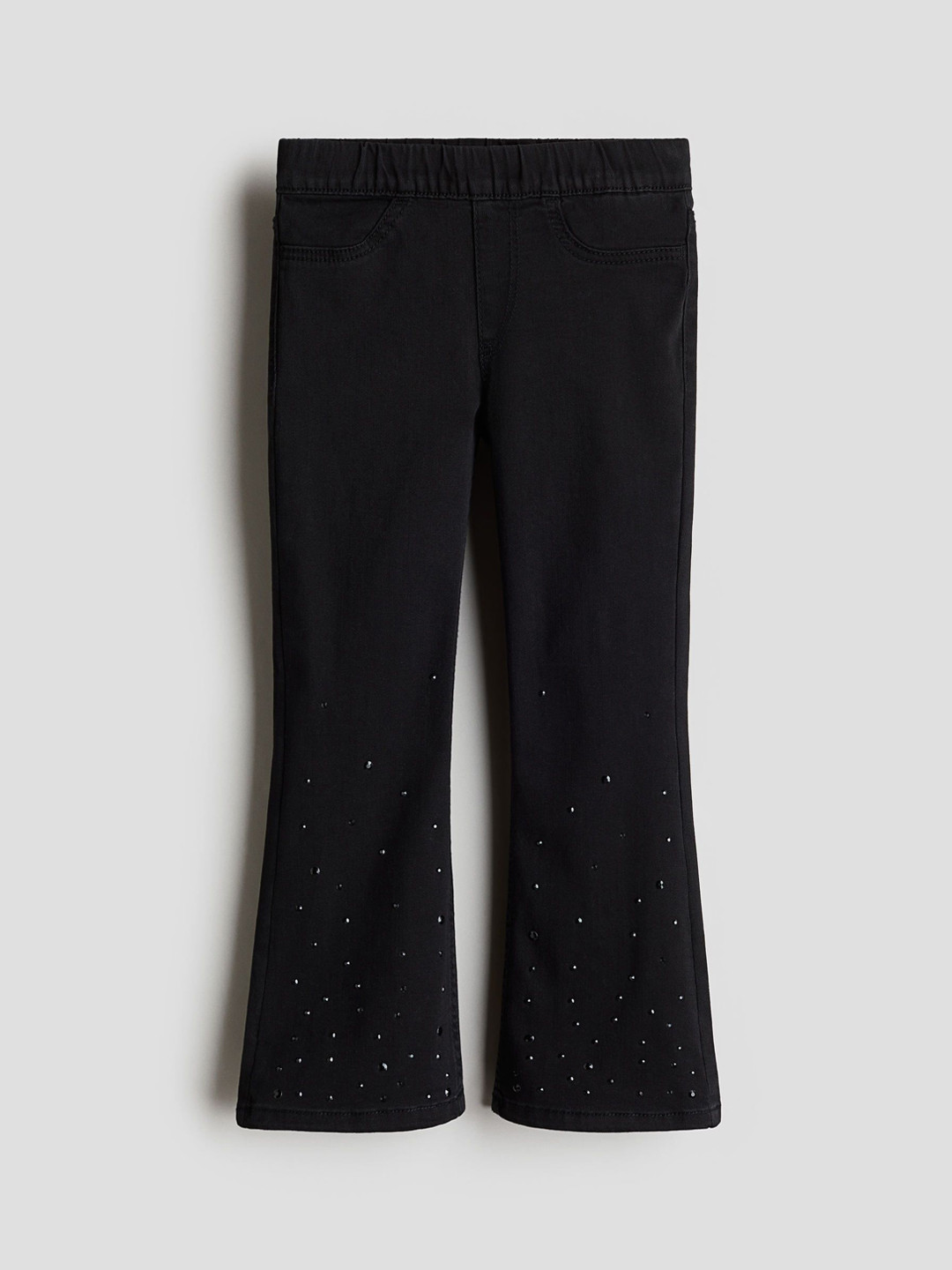 

H&M Girls Embellished Denim Jeggings, Black