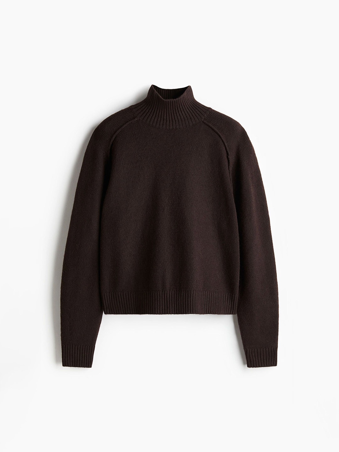 

H&M Ribbed Turtleneck Jumper, Coffee brown