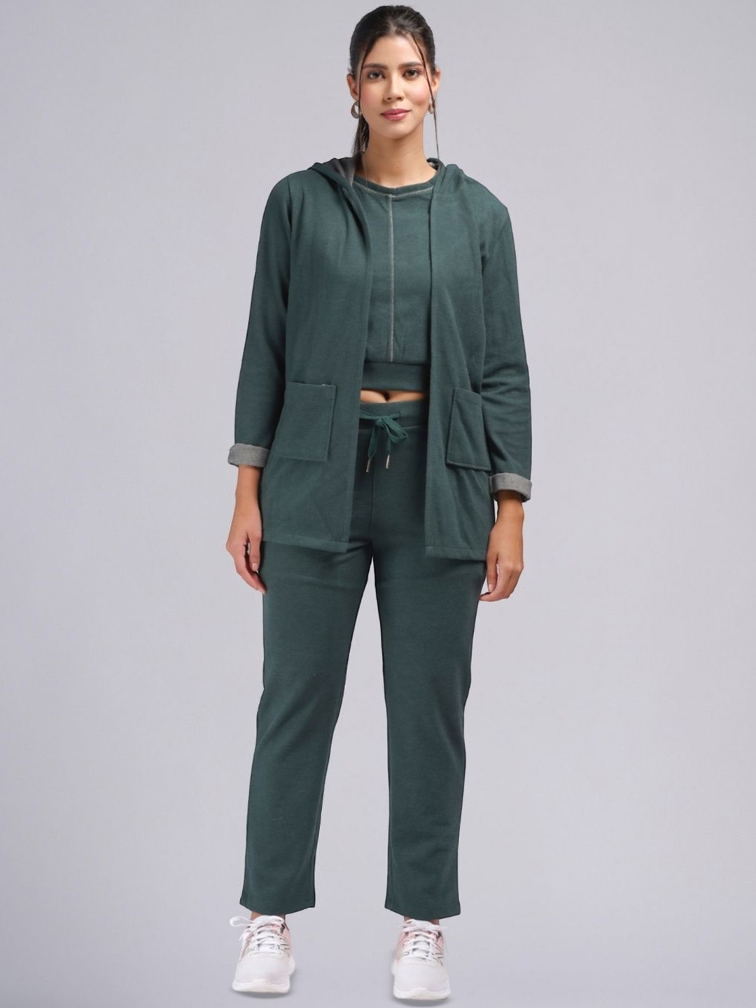 

PUREMIST Self-Design Top & Jacket With Trousers Co-Ords, Green