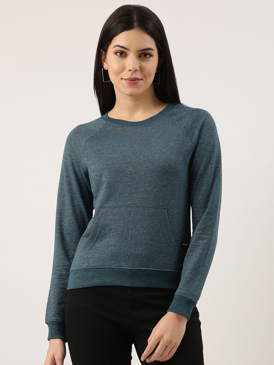 

ARISE Women Solid Sweatshirt, Teal