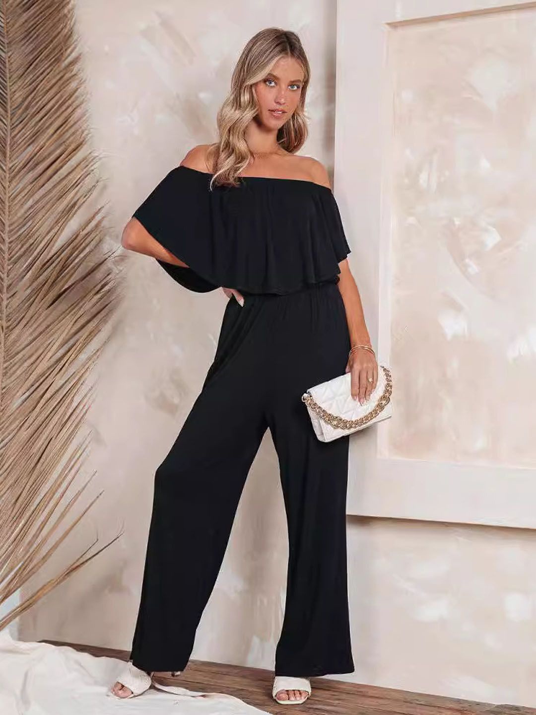 

StyleCast Women Off-Shoulder Basic Jumpsuit, Black