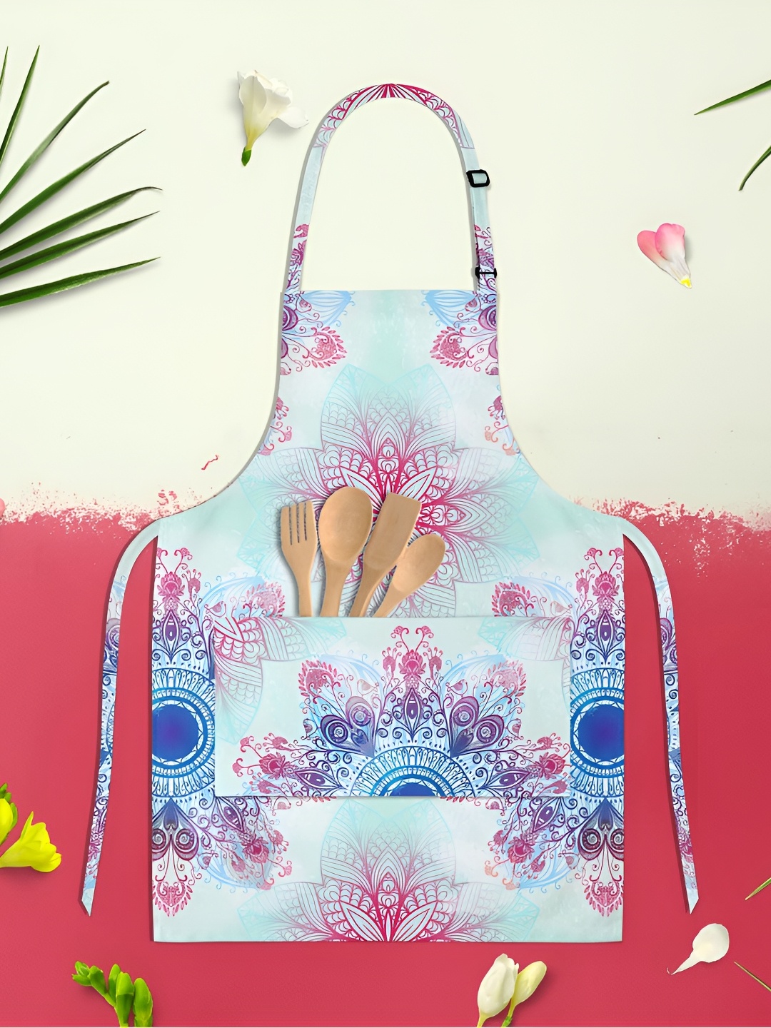 

ArtzFolio Blue & Pink Printed Cotton Aprons