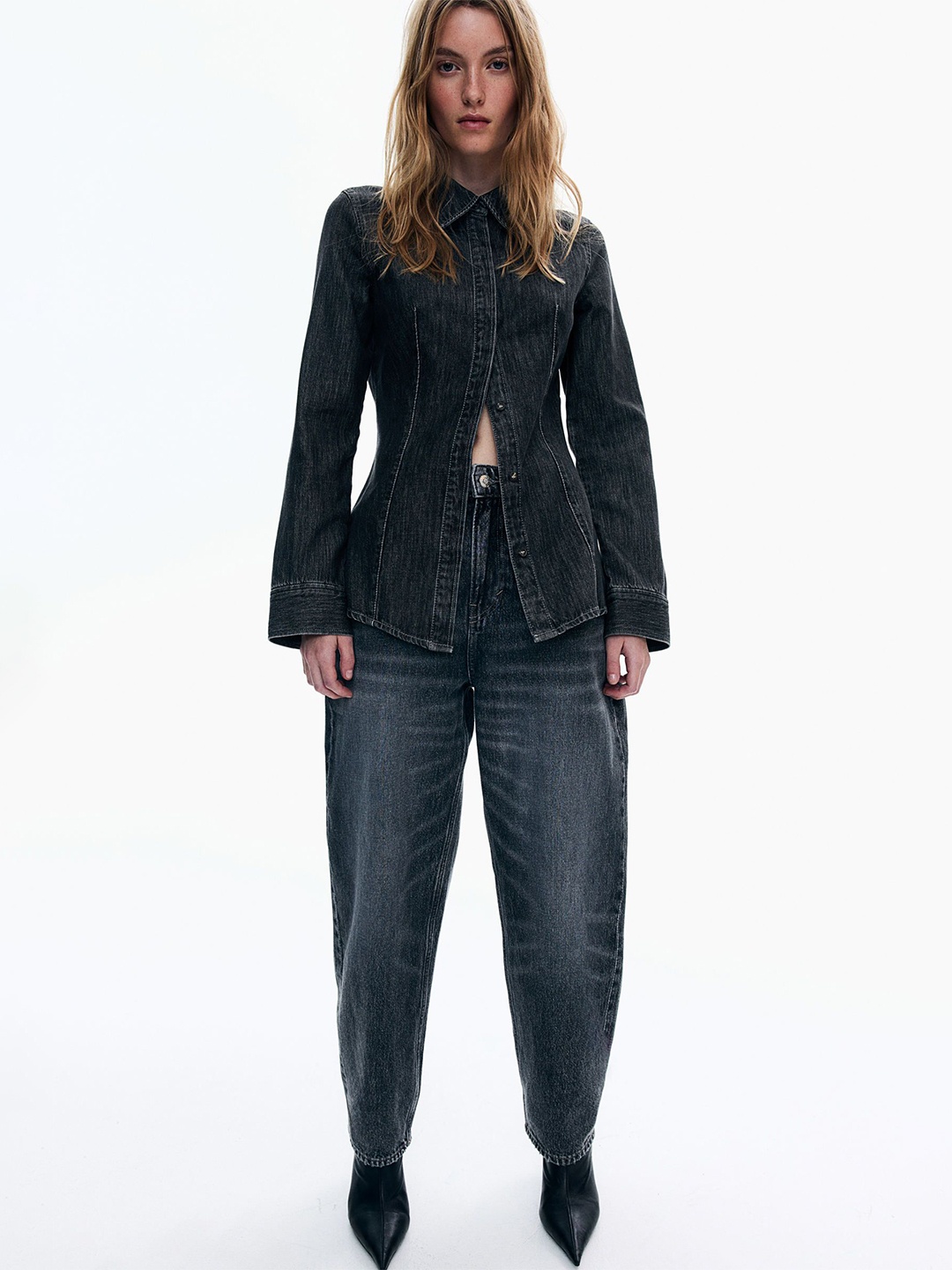 

H&M Denim Shirts, Grey