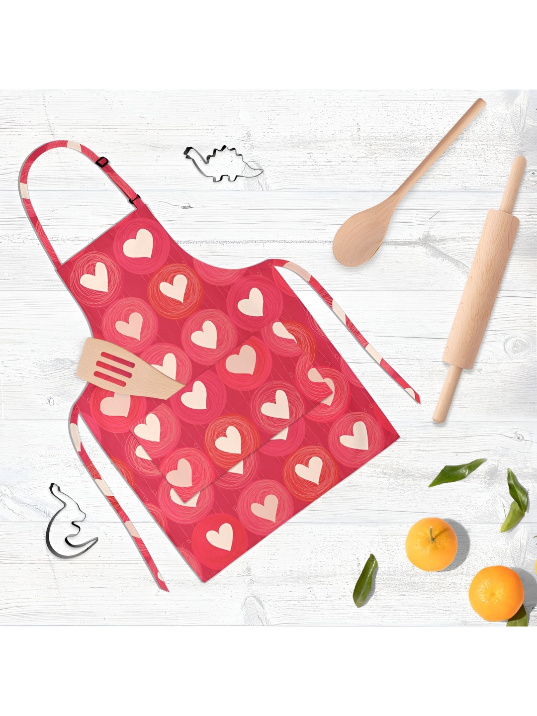 

ArtzFolio Red & White Printed Cotton Aprons