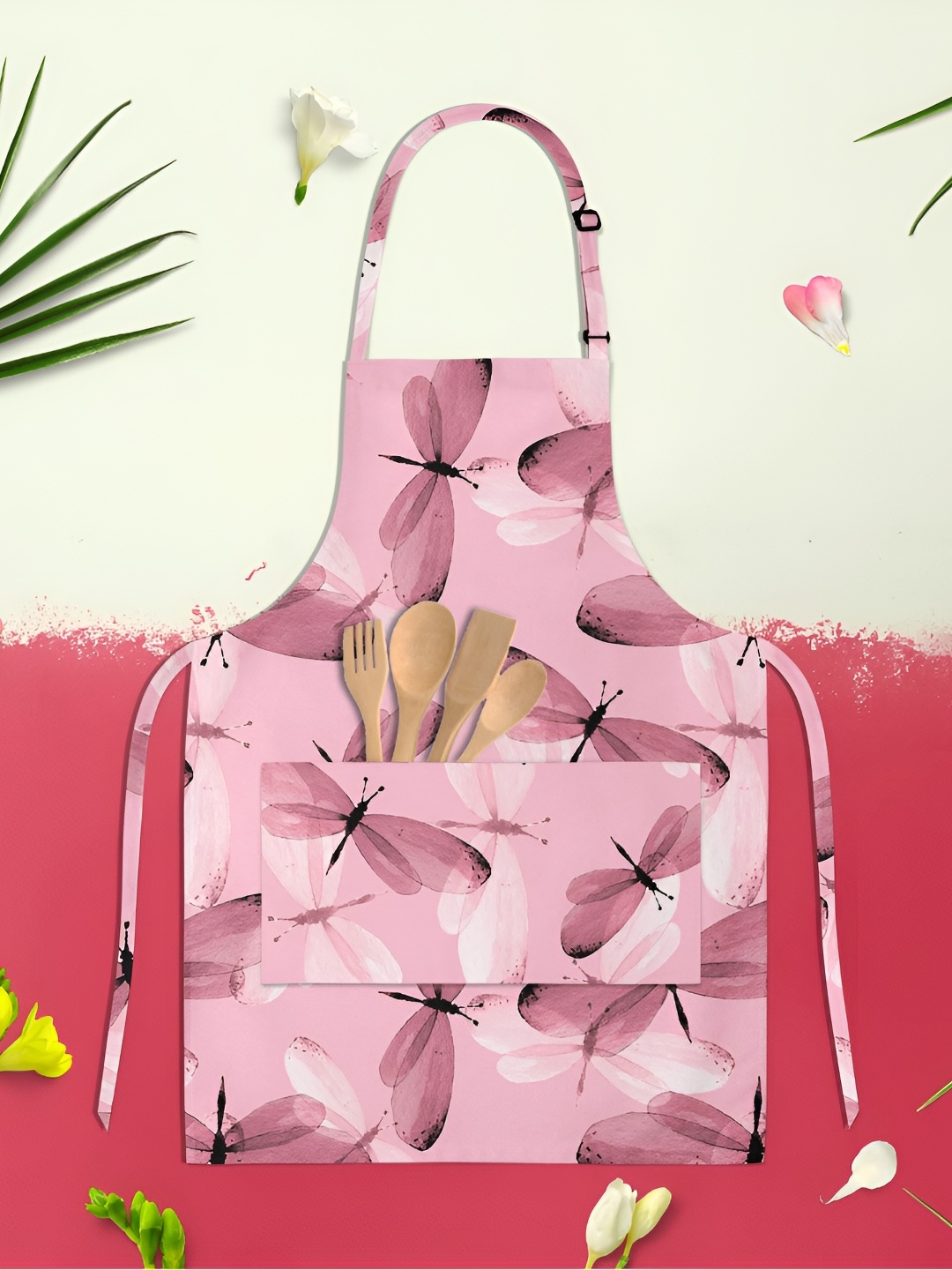 

ArtzFolio Pink & Brown Printed Pure Cotton Apron