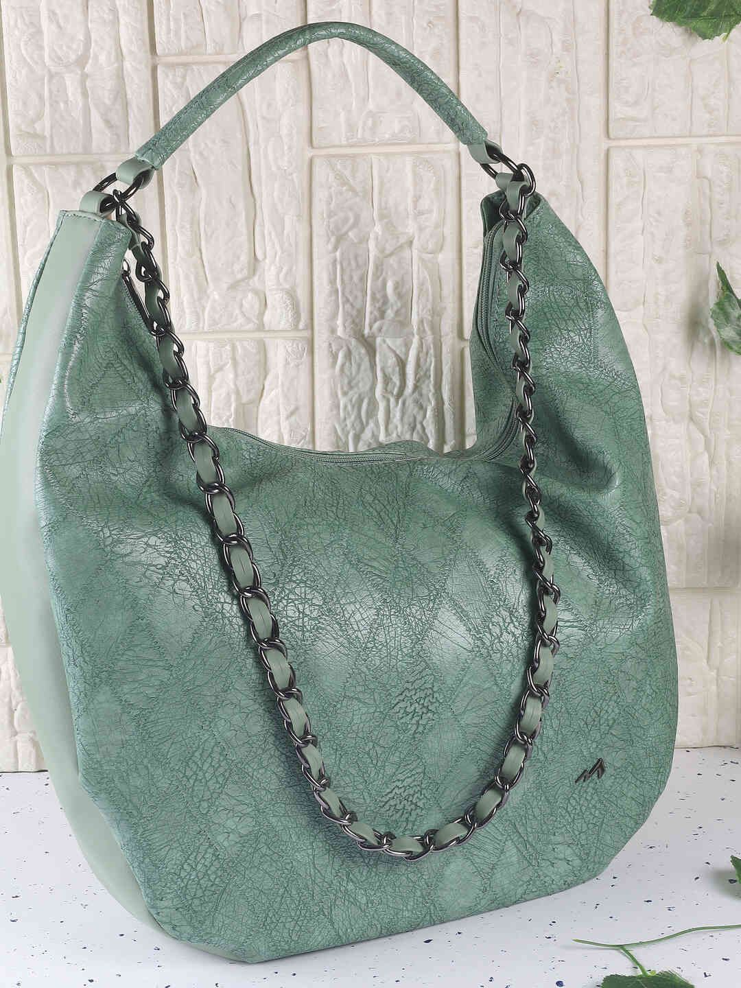 

Metro Women Textured Structured Handheld Bag, Green
