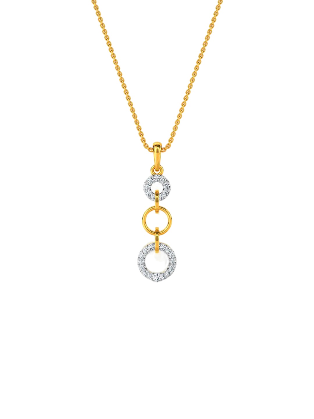 

KISNA DIAMOND AND GOLD JEWELLERY Women 18KT Yellow Gold Diamond Pendent