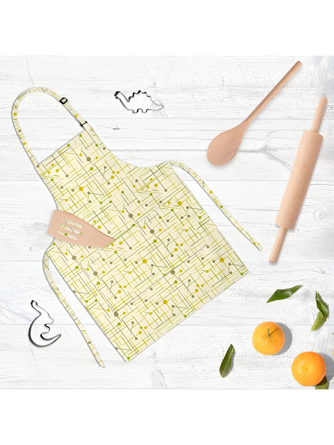 

ArtzFolio Yellow & Green Printed Cotton Apron