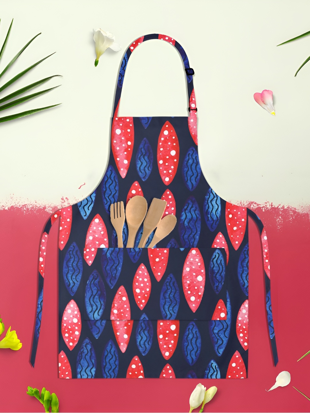 

ArtzFolio Kids Navy Blue & Red Printed Cotton Aprons