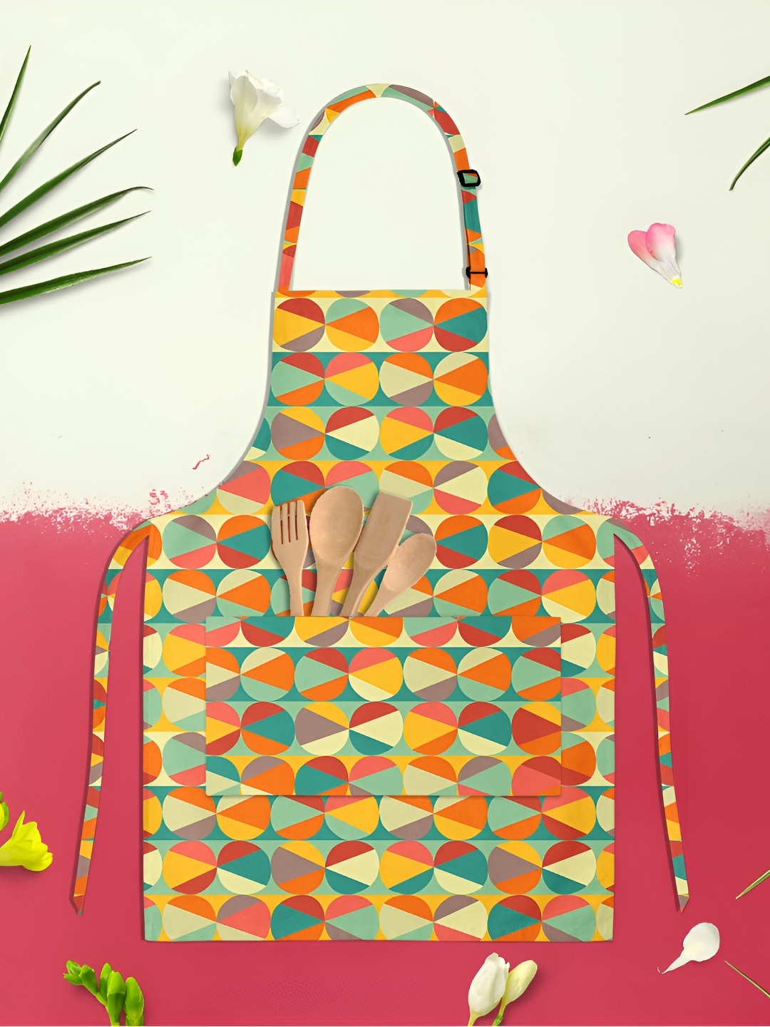 

ArtzFolio Yellow & Orange-Color Printed Cotton Aprons