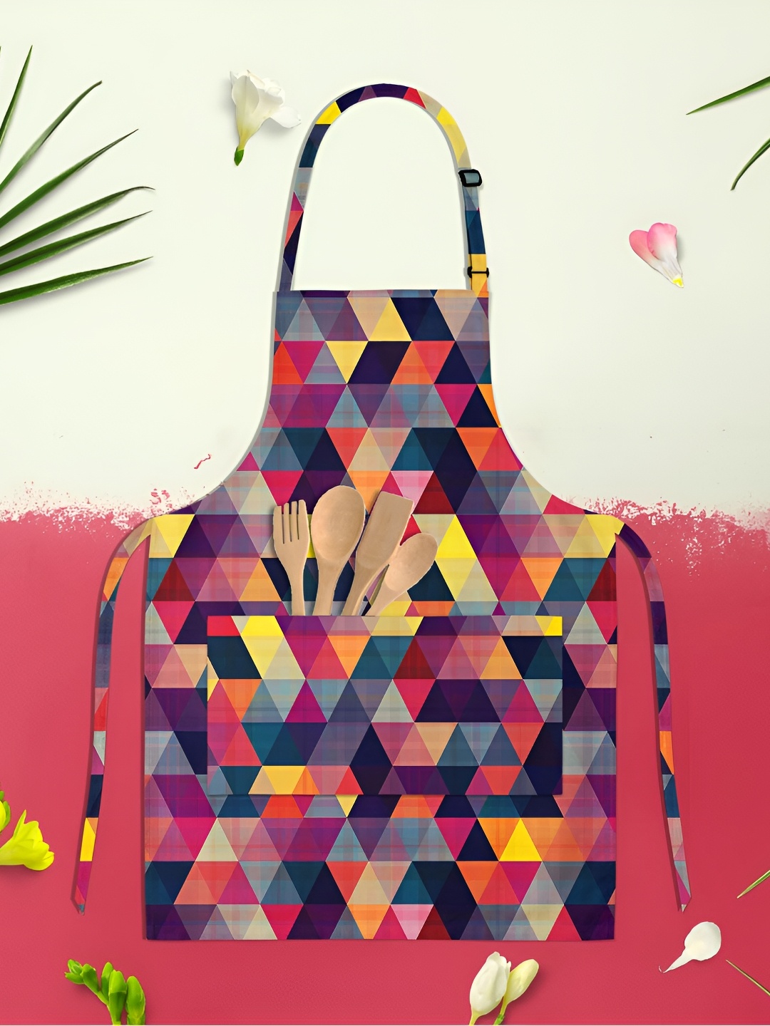 

ArtzFolio Black & Red Printed Pure Cotton Apron
