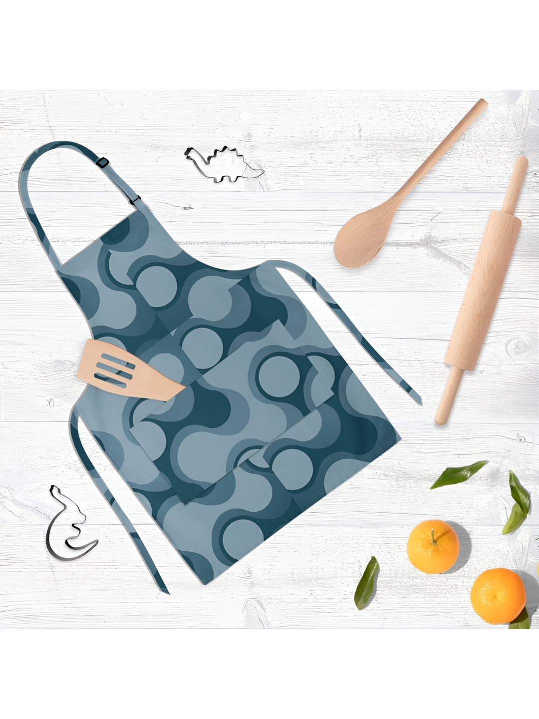 

ArtzFolio Blue & Grey Printed Cotton Aprons