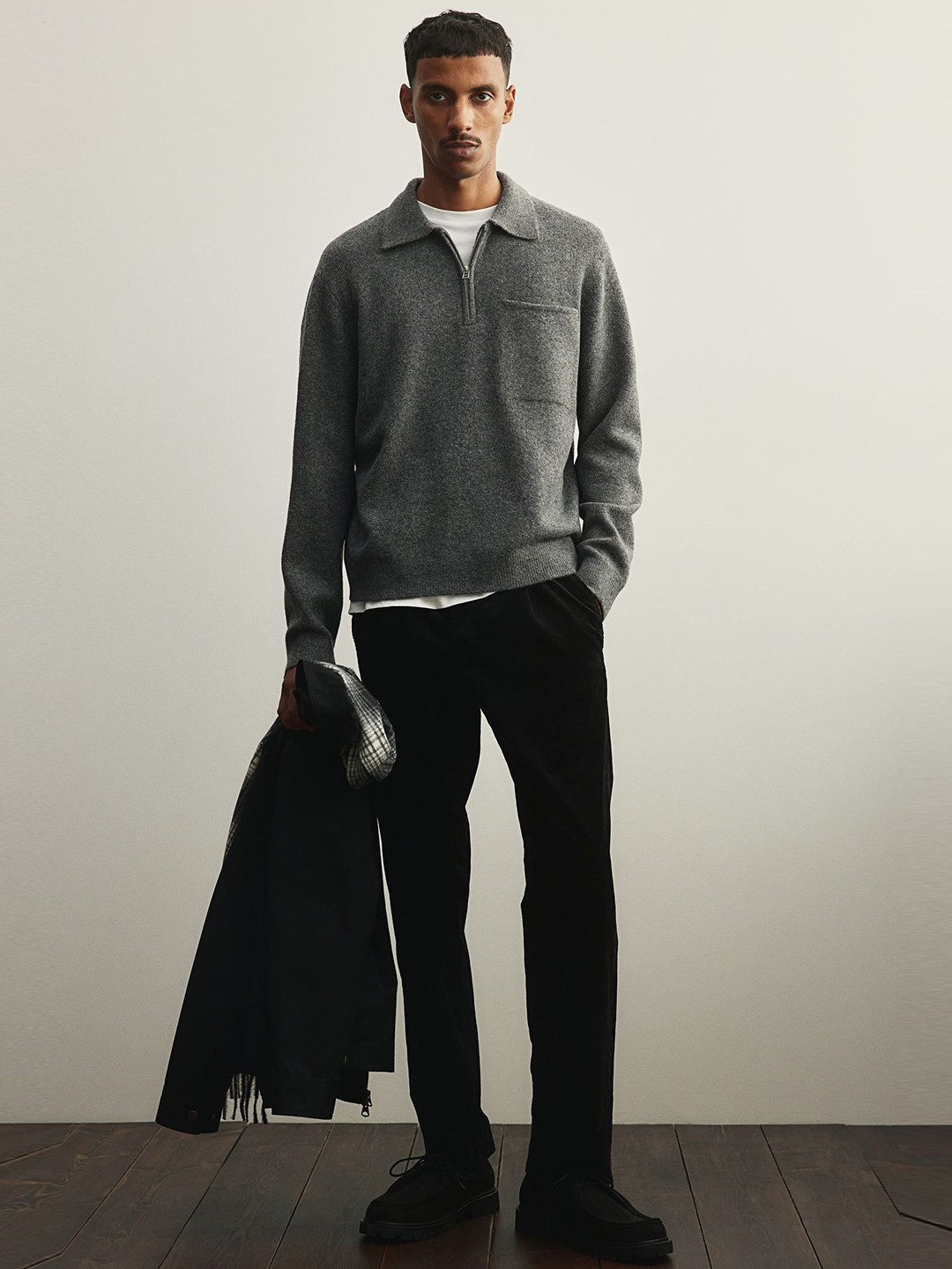 

H&M Zip-Top Jumper, Grey