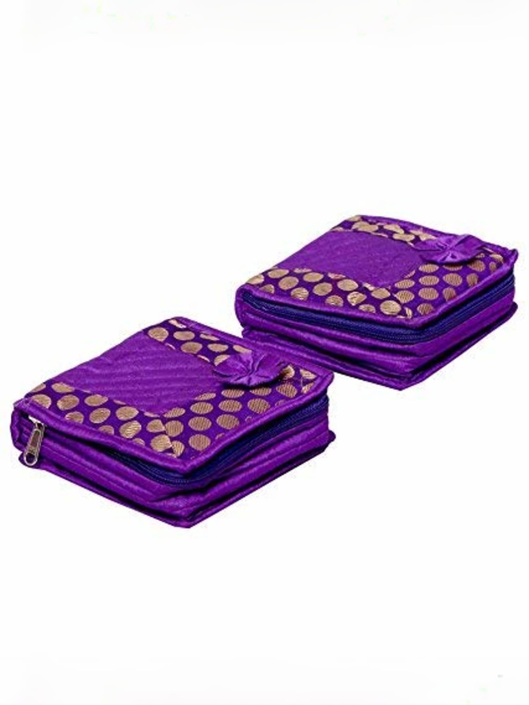

Kuber Industries Purple 2 Pieces Self Design Cotton Jewellery Organisers