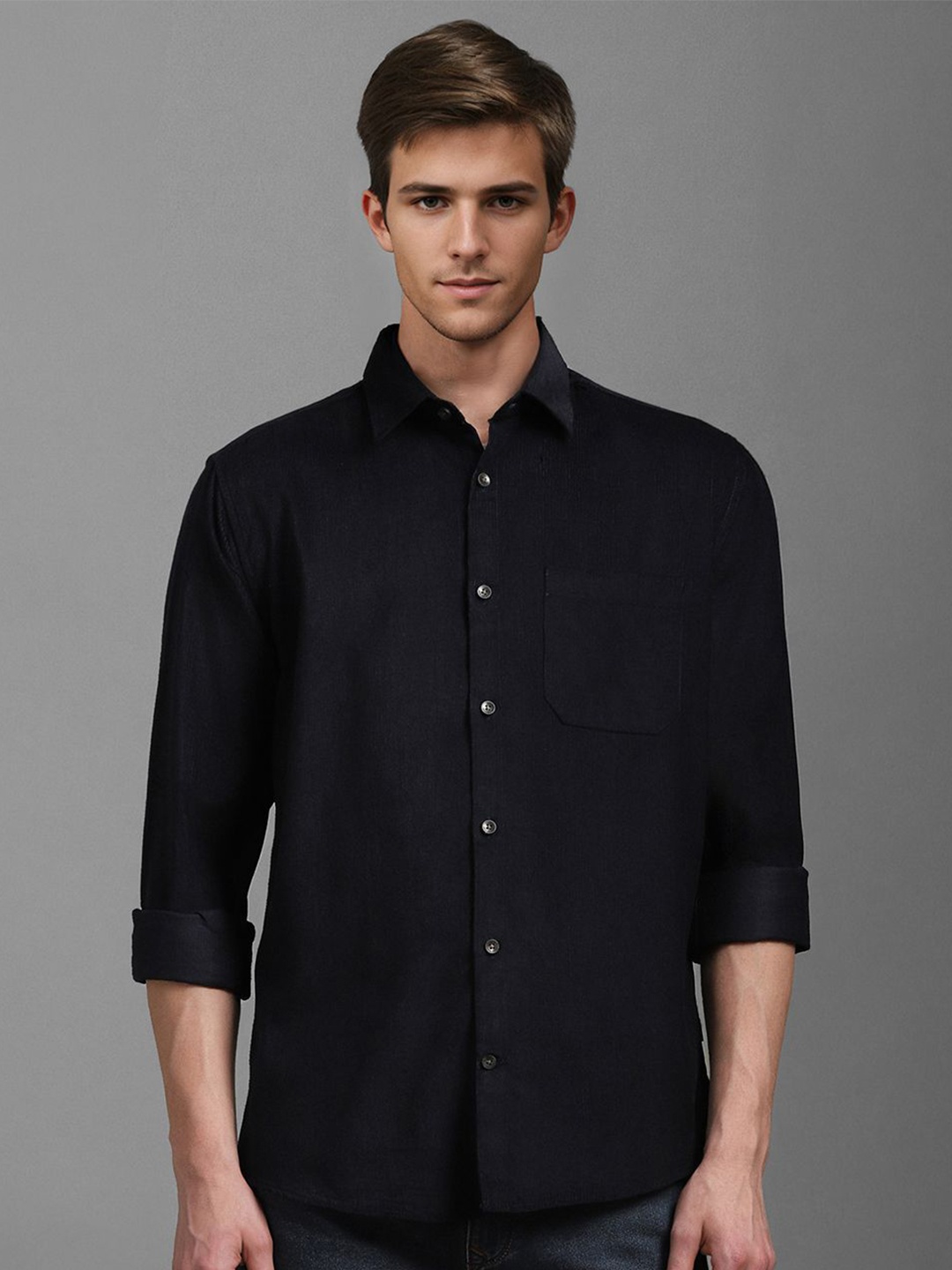 

Louis Philippe Sport Men Slim Fit Opaque Casual Shirt, Black
