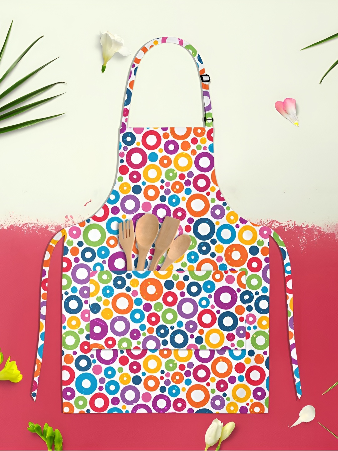 

ArtzFolio Purple & White Printed Pure Cotton Apron