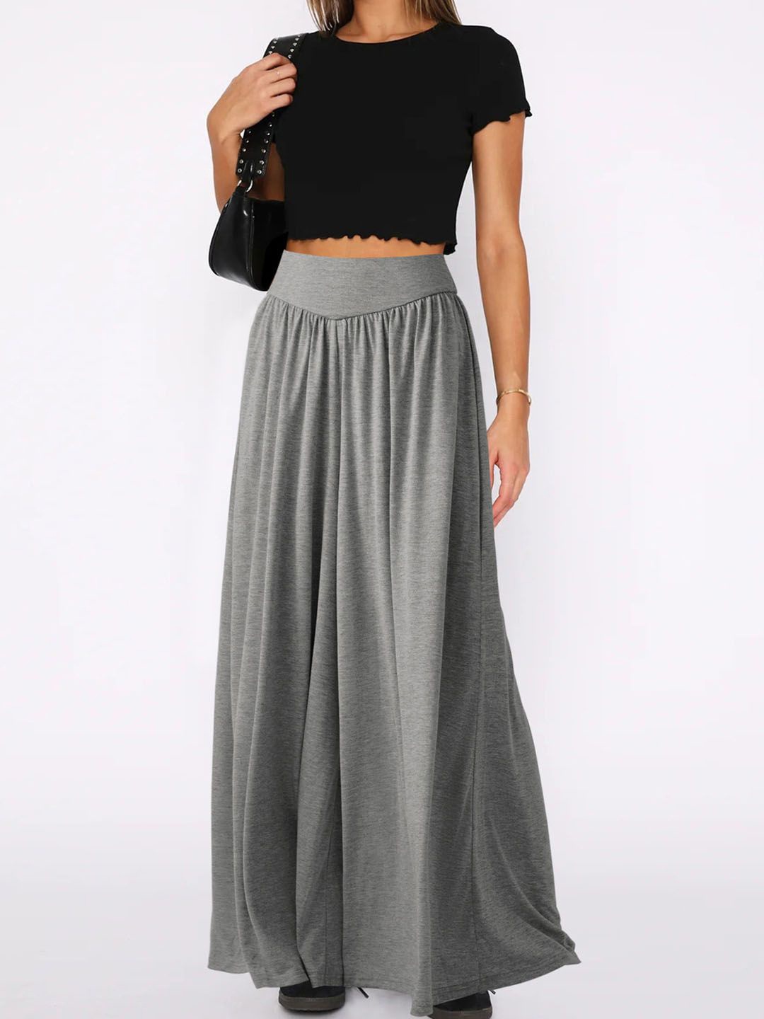 

StyleCast Flared Maxi Skirt, Grey