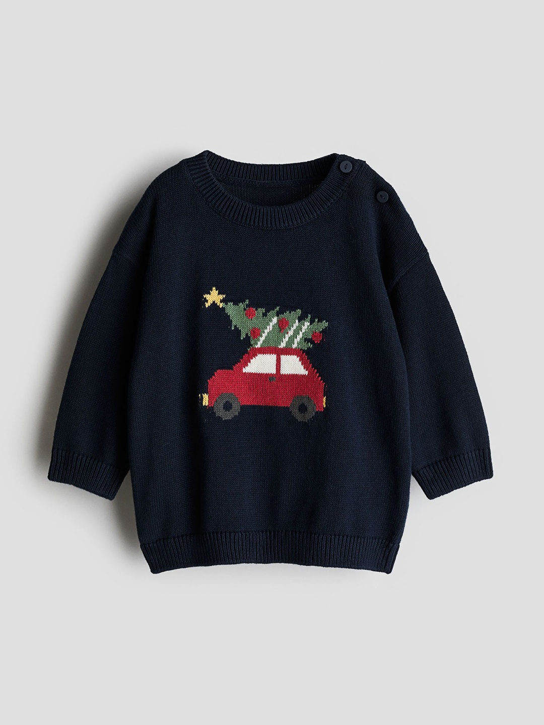 

H&M Boys Cotton-Knit Jumper, Blue