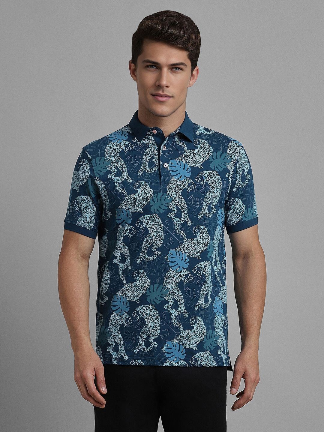 

SIMON CARTER LONDON Men Animal Graphic Printed Polo Collar T-shirt, Navy blue