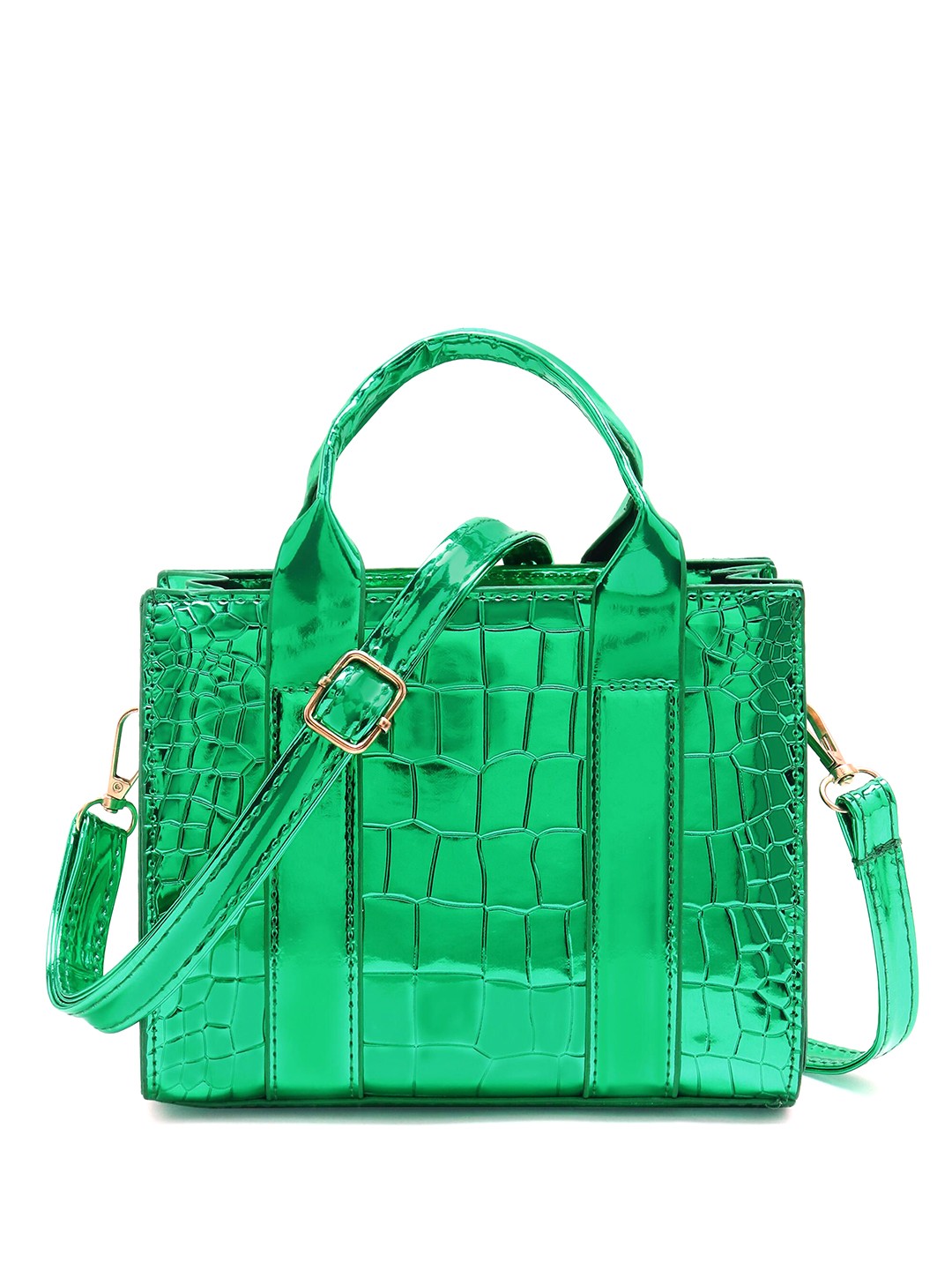 

Filauri Women Textured Structured Handheld Bag, Fluorescent green